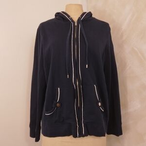 Anne Klein Sport jacket Hoodie full zip 2 pockets long sleeve Size XL